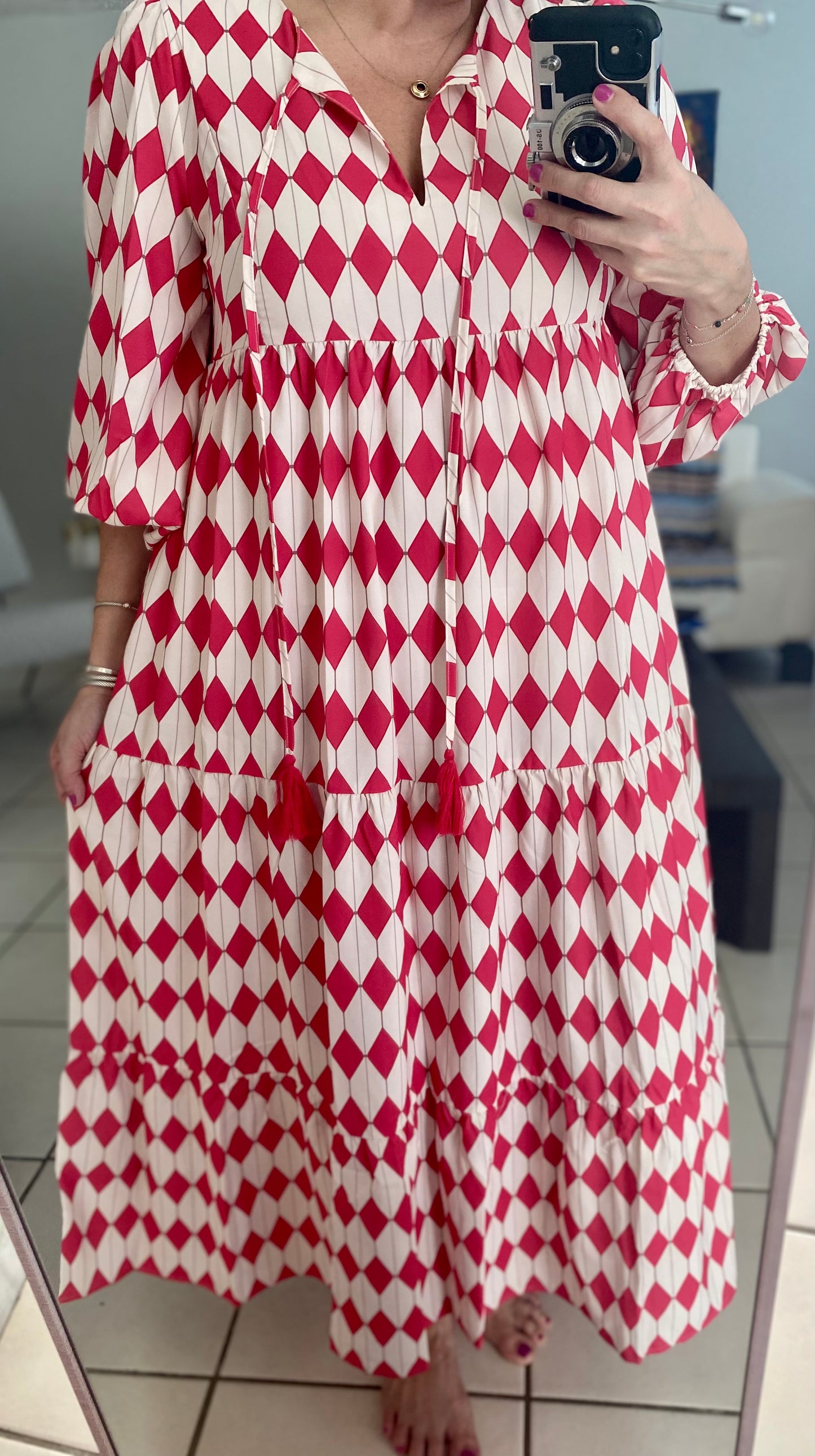 Red Print Maxi Dress