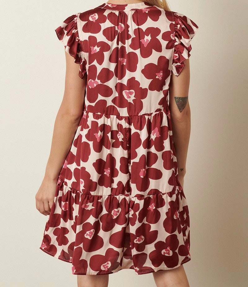 Flower Print Short Dress