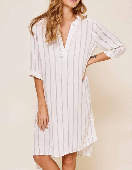 Hi Low Stripe Short Dress