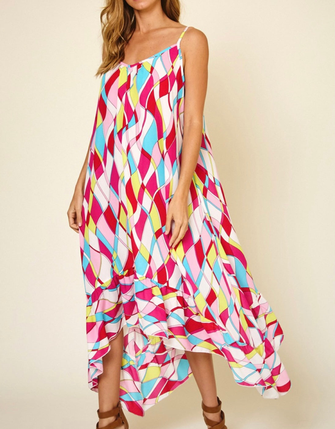 Geo Print Midi Dress