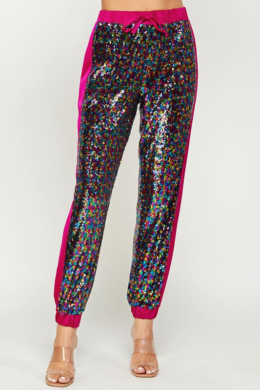 Magenta Sequin Jogger