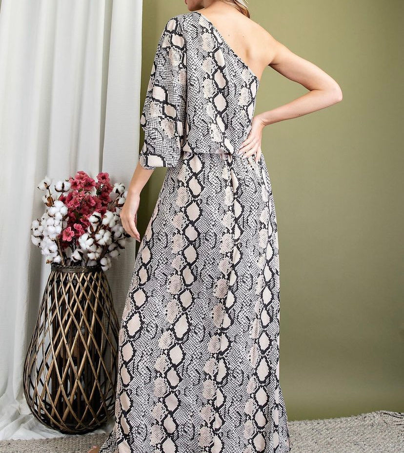 One Shoulder Maxi Dress