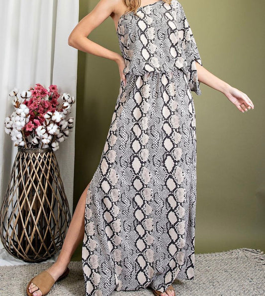 One Shoulder Maxi Dress