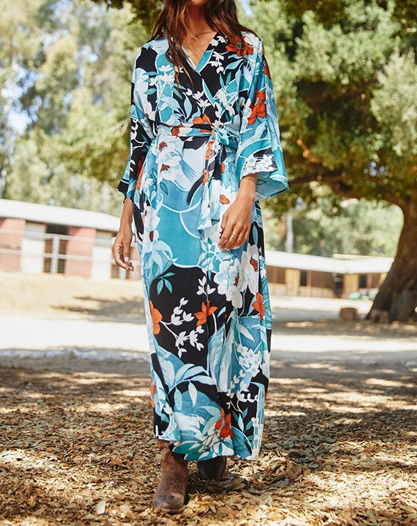 Kimono Wrap Maxi Dress