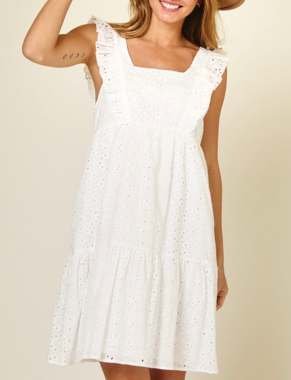 Ruffle Eyelet Dress