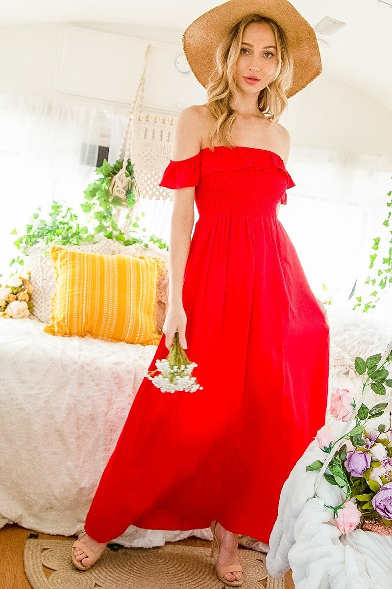 Off Shoulder Maxi Dress