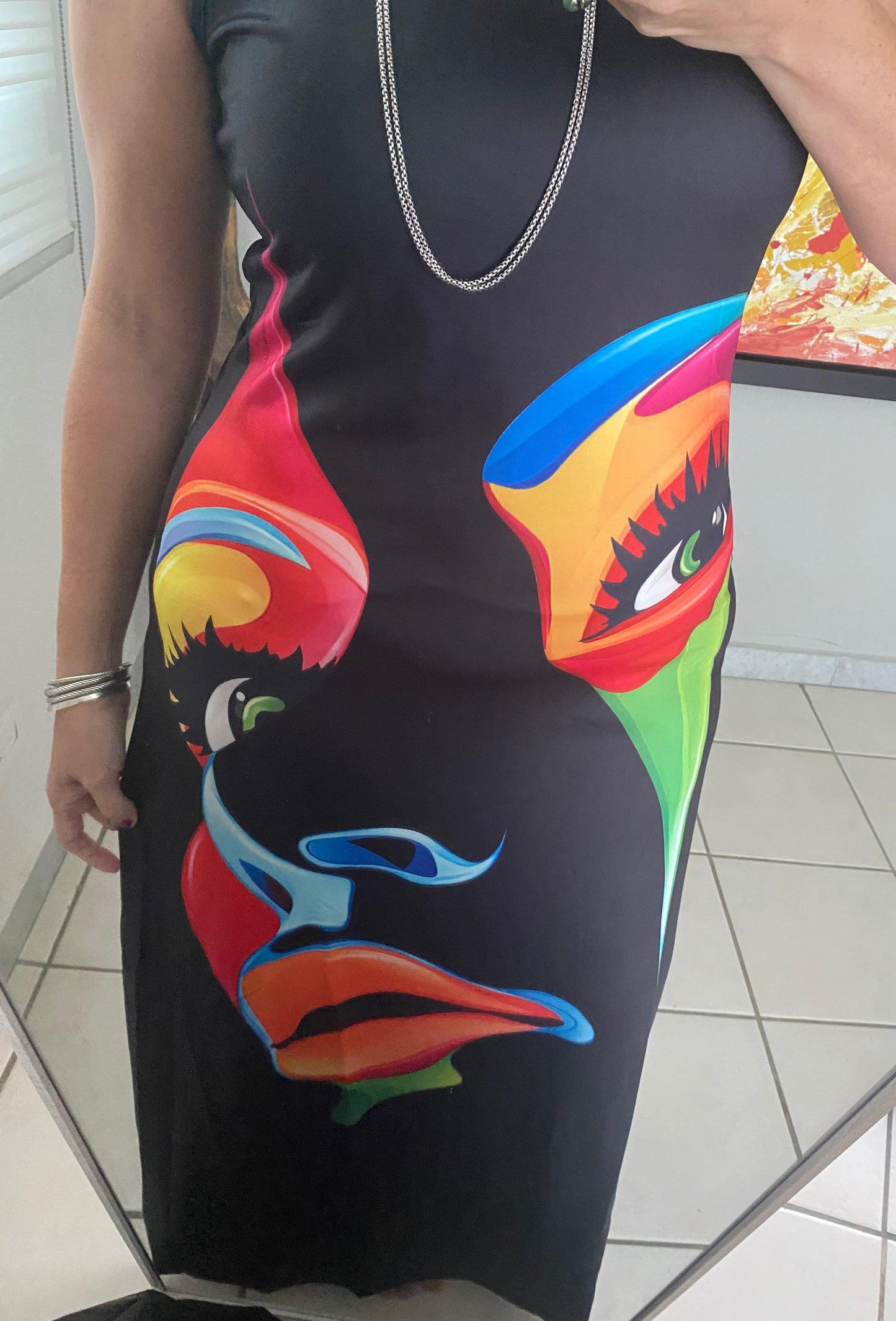 Abstract Maxi Dress