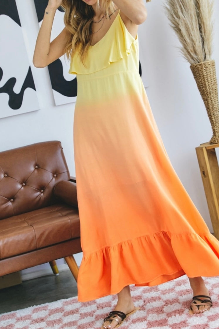 Orange Yellow Maxi Dress