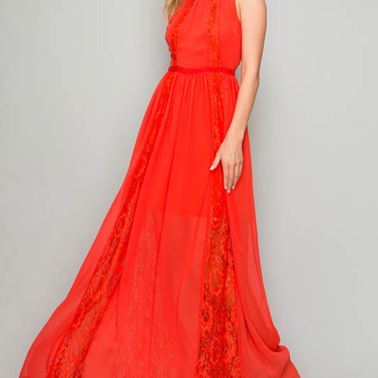 Red Orange Maxi Dress