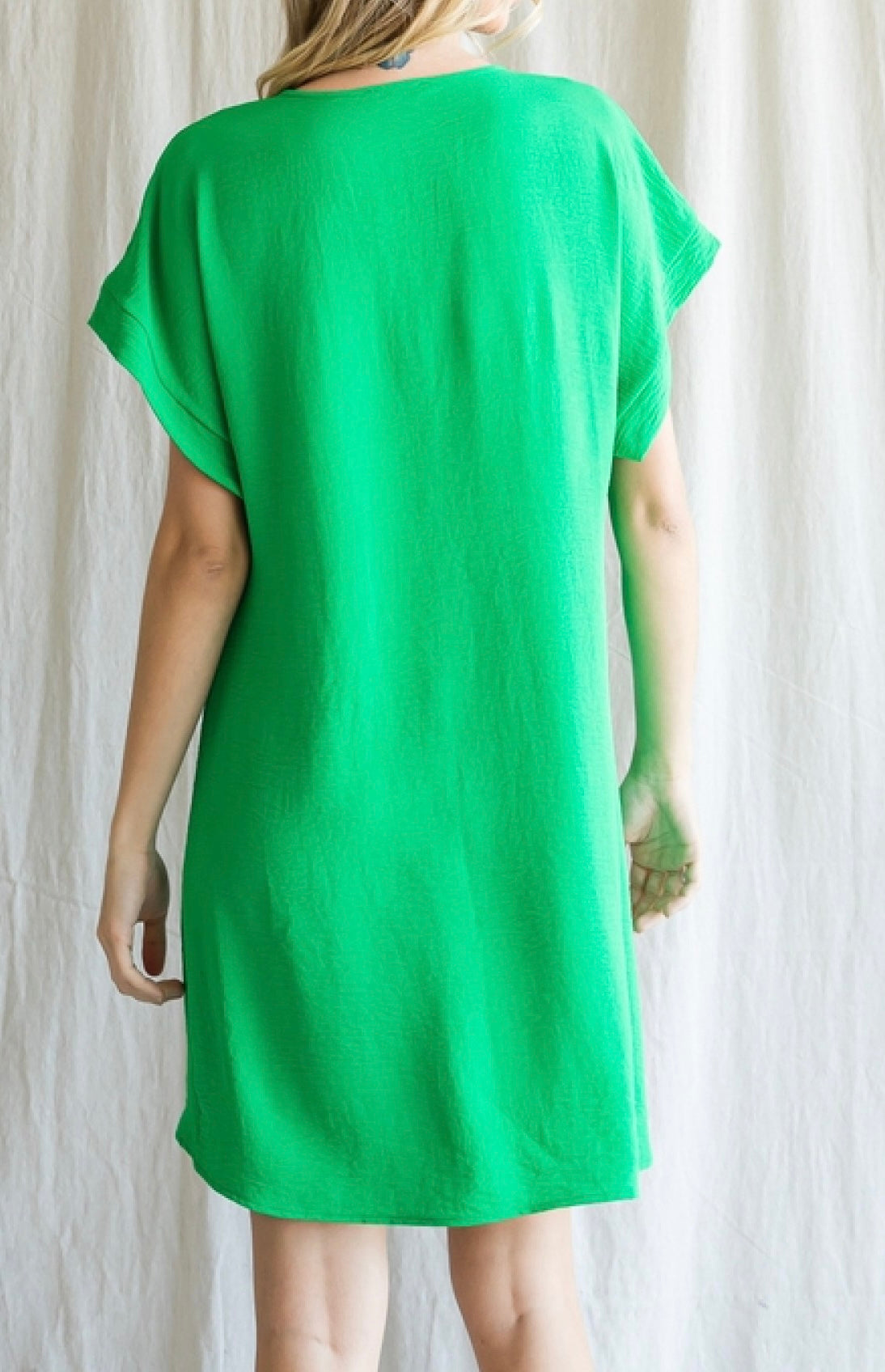 Solid Short Dress - Kelly Green