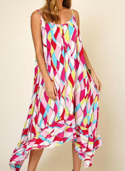 Geo Print Midi Dress