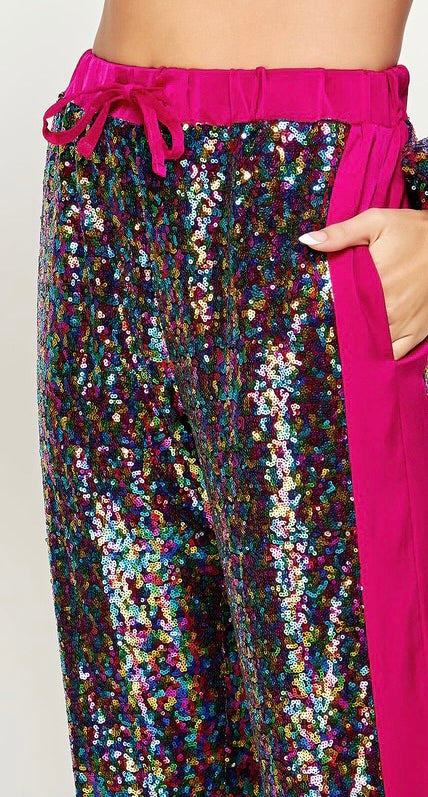 Magenta Sequin Jogger