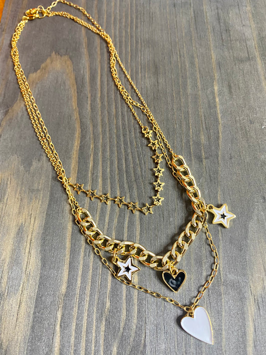Collares - Heart & Star Gold Layers
