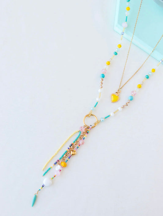 Collares - Multi Yellow with Beads
