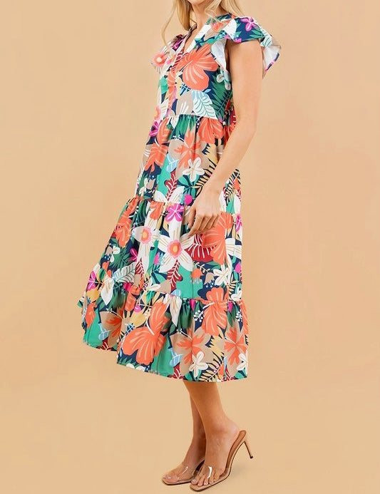 Floral Print Midi Dress