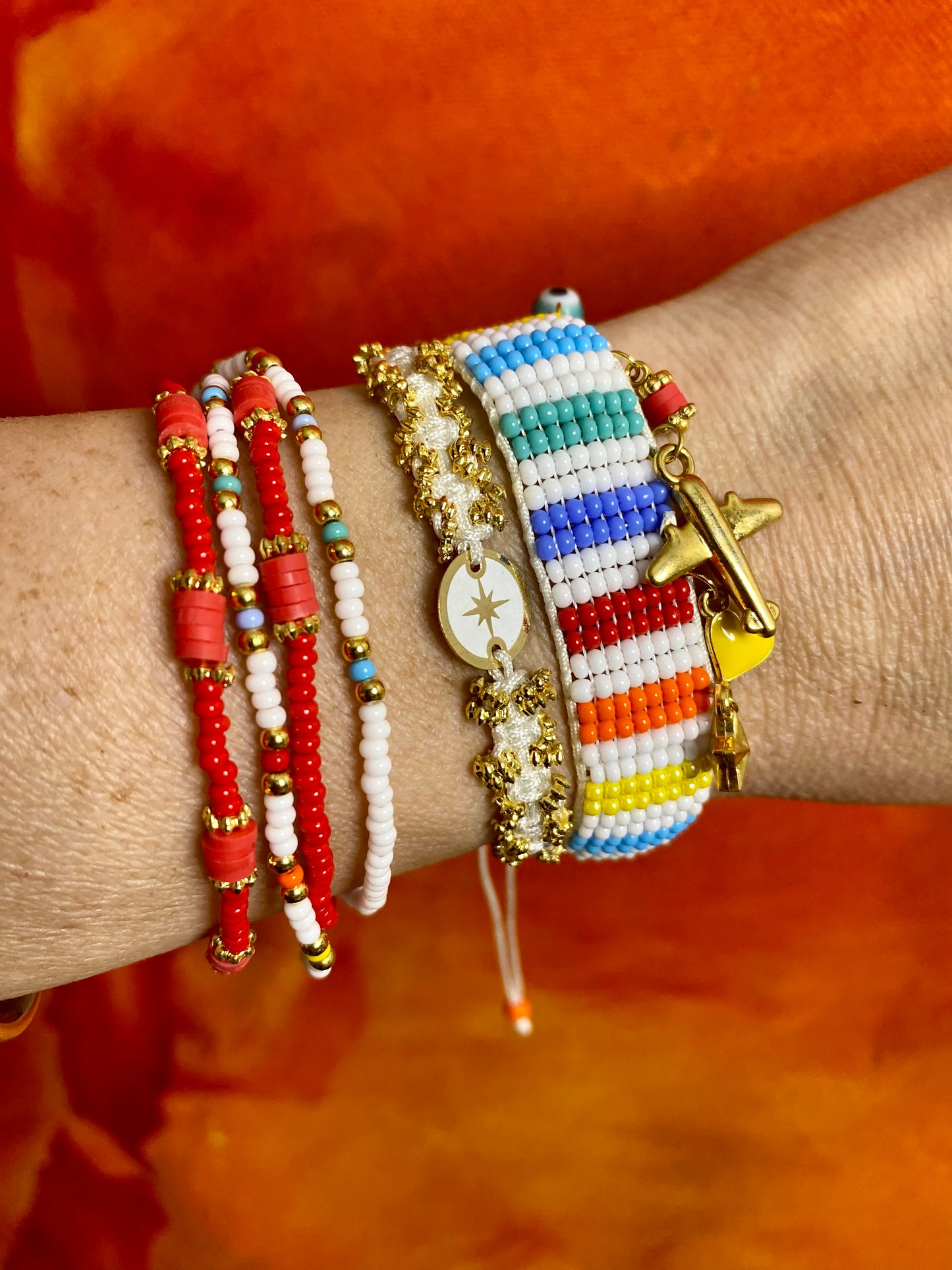 Pulseras - Travel Red Multi Set