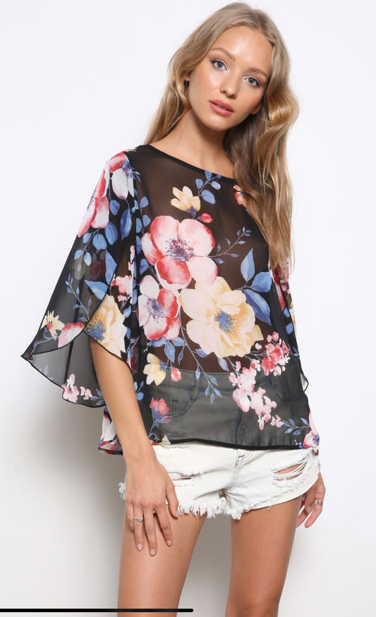Medium - Chiffon Floral Top