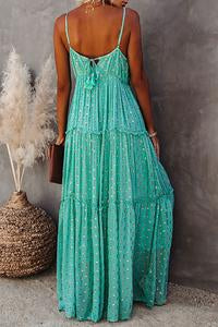 Print Tiered Maxi Dress